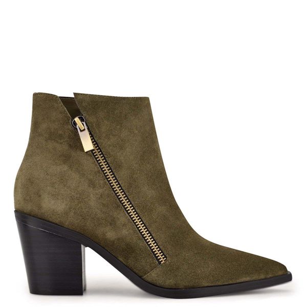 Nine West Wearit Block Heel Green Ankle Boots | South Africa 21L95-5H41